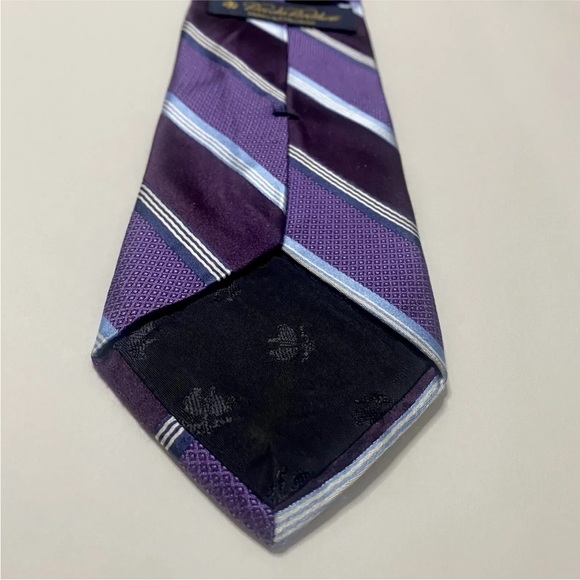 Brooks Brothers Makers & Merchants Silk Classic Tie, Stripe Purple Hand USA - Picture 6 of 6